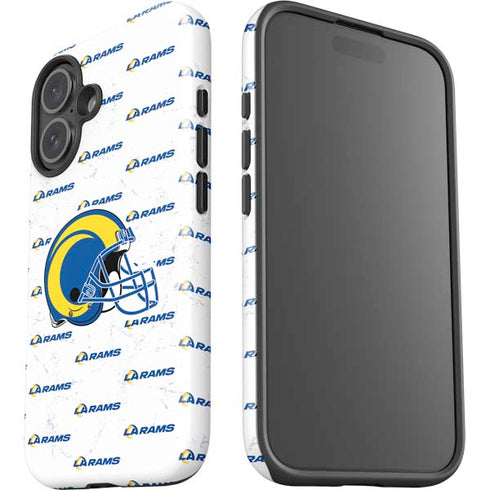 NFL Los Angeles Rams White Logo Blast iPhone 16 Plus Impact Case